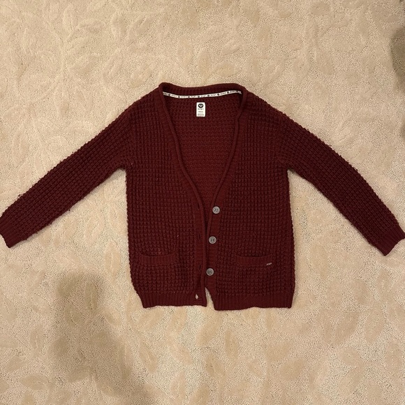 pacsun roxy maroon oversized knit cardigan - Picture 2 of 3